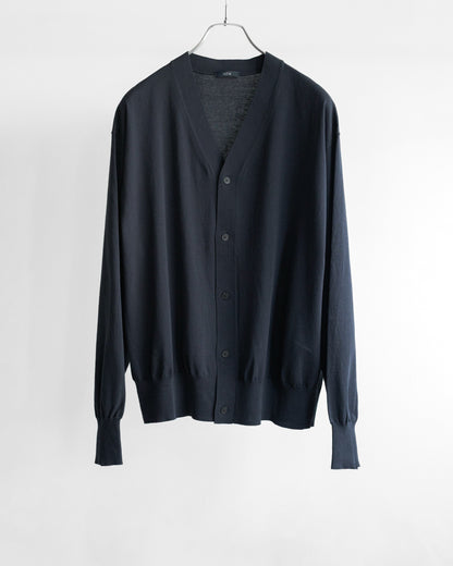 GAS SINGEING COTTON KNIT CARDIGAN