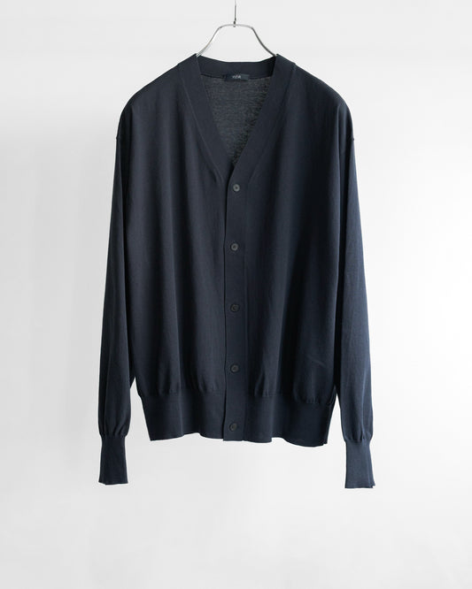 GAS SINGEING COTTON KNIT CARDIGAN