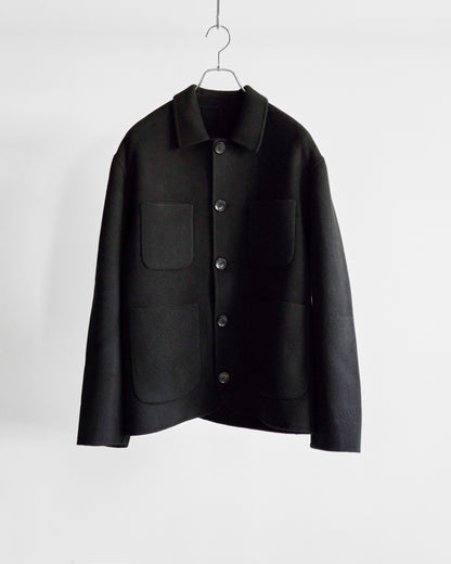 WOOL CASHMERE DOUBLEFACE FLANNEL COVERALL JACKET