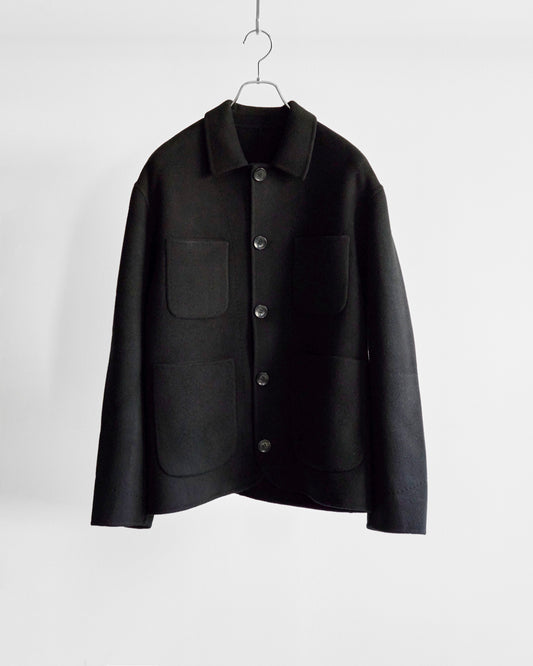 WOOL CASHMERE DOUBLEFACE FLANNEL COVERALL JACKET