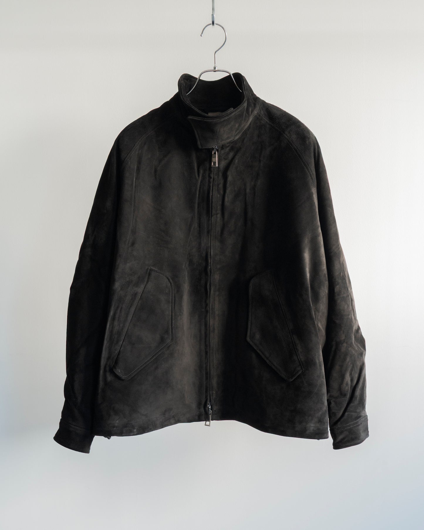 SUEDE LEATHER STAND COLLAR BLOUSON