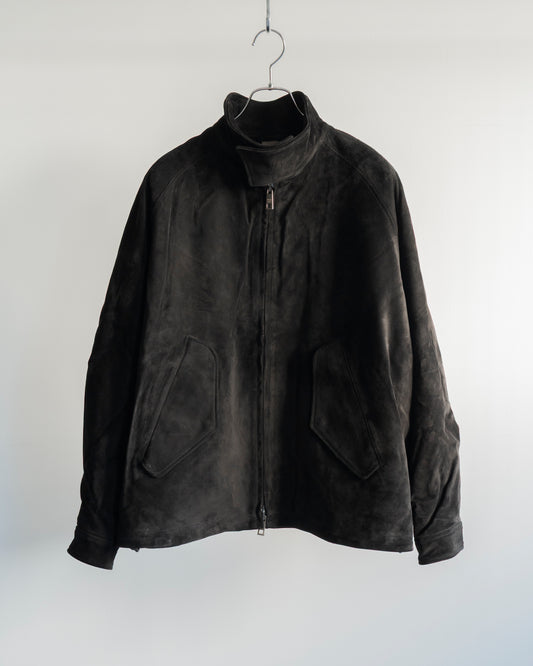 SUEDE LEATHER STAND COLLAR BLOUSON
