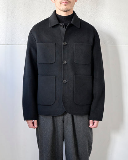 WOOL CASHMERE DOUBLEFACE FLANNEL COVERALL JACKET