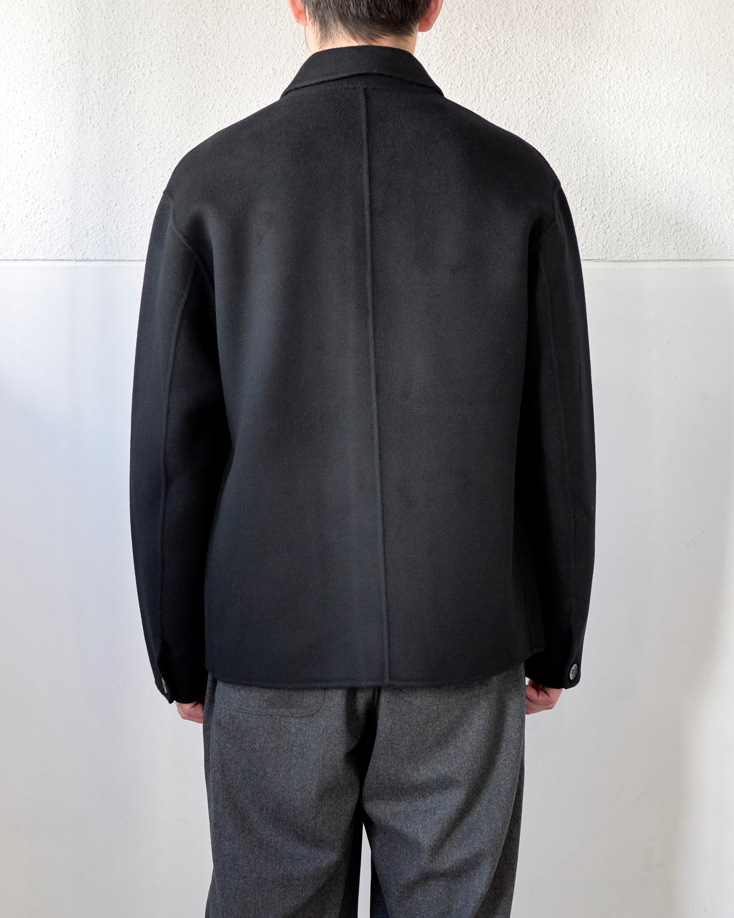 WOOL CASHMERE DOUBLEFACE FLANNEL COVERALL JACKET