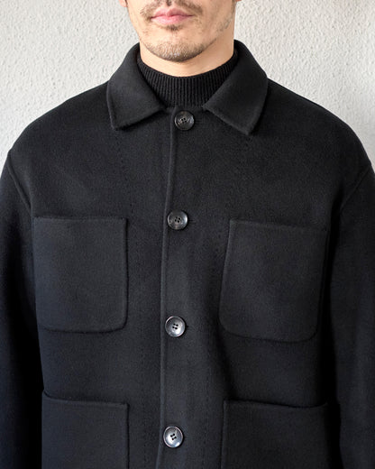 WOOL CASHMERE DOUBLEFACE FLANNEL COVERALL JACKET