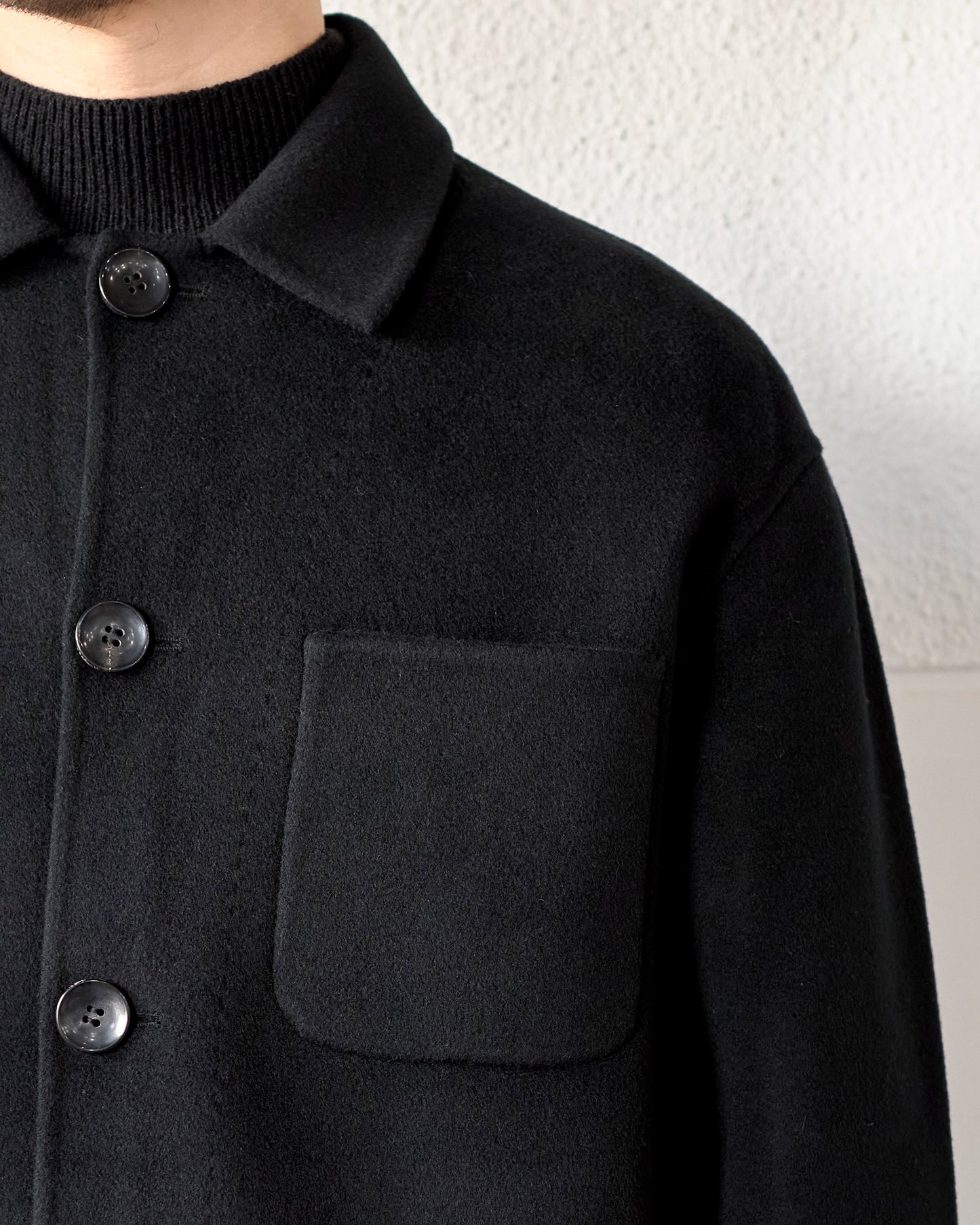 WOOL CASHMERE DOUBLEFACE FLANNEL COVERALL JACKET