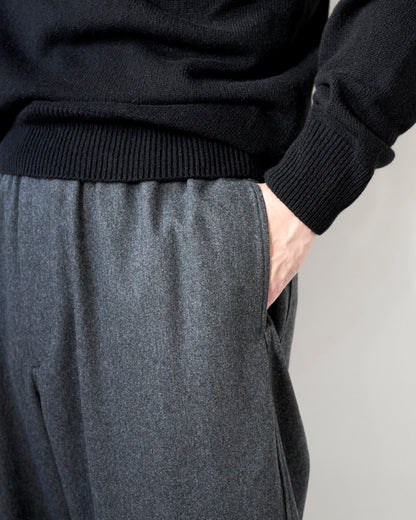 WOOL FLANNEL EASY TROUSERS