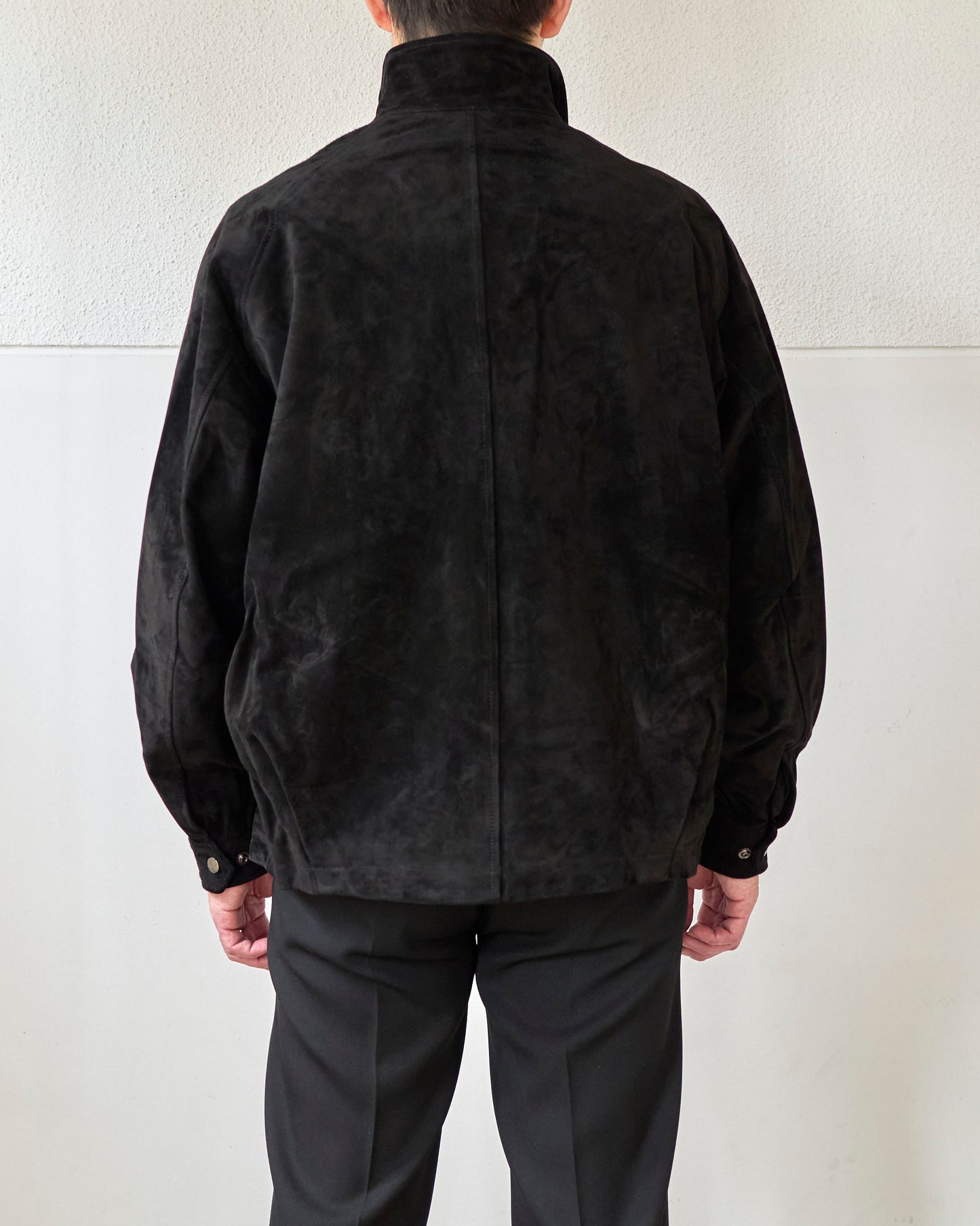 SUEDE LEATHER STAND COLLAR BLOUSON