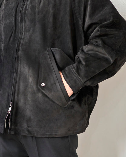 SUEDE LEATHER STAND COLLAR BLOUSON