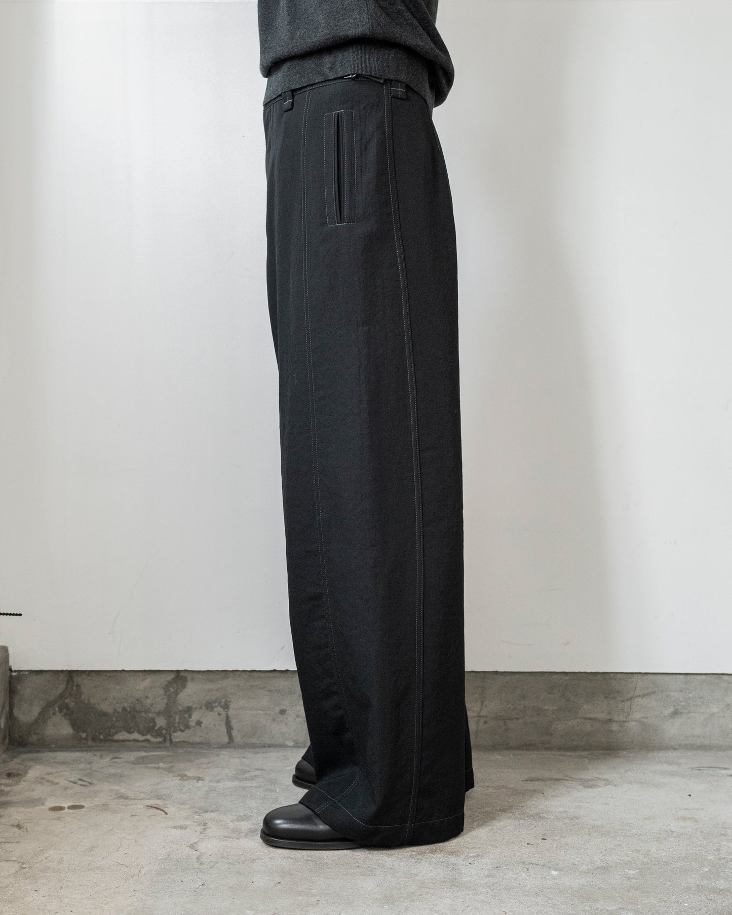 WOOL MAXI UTILITY PANTS