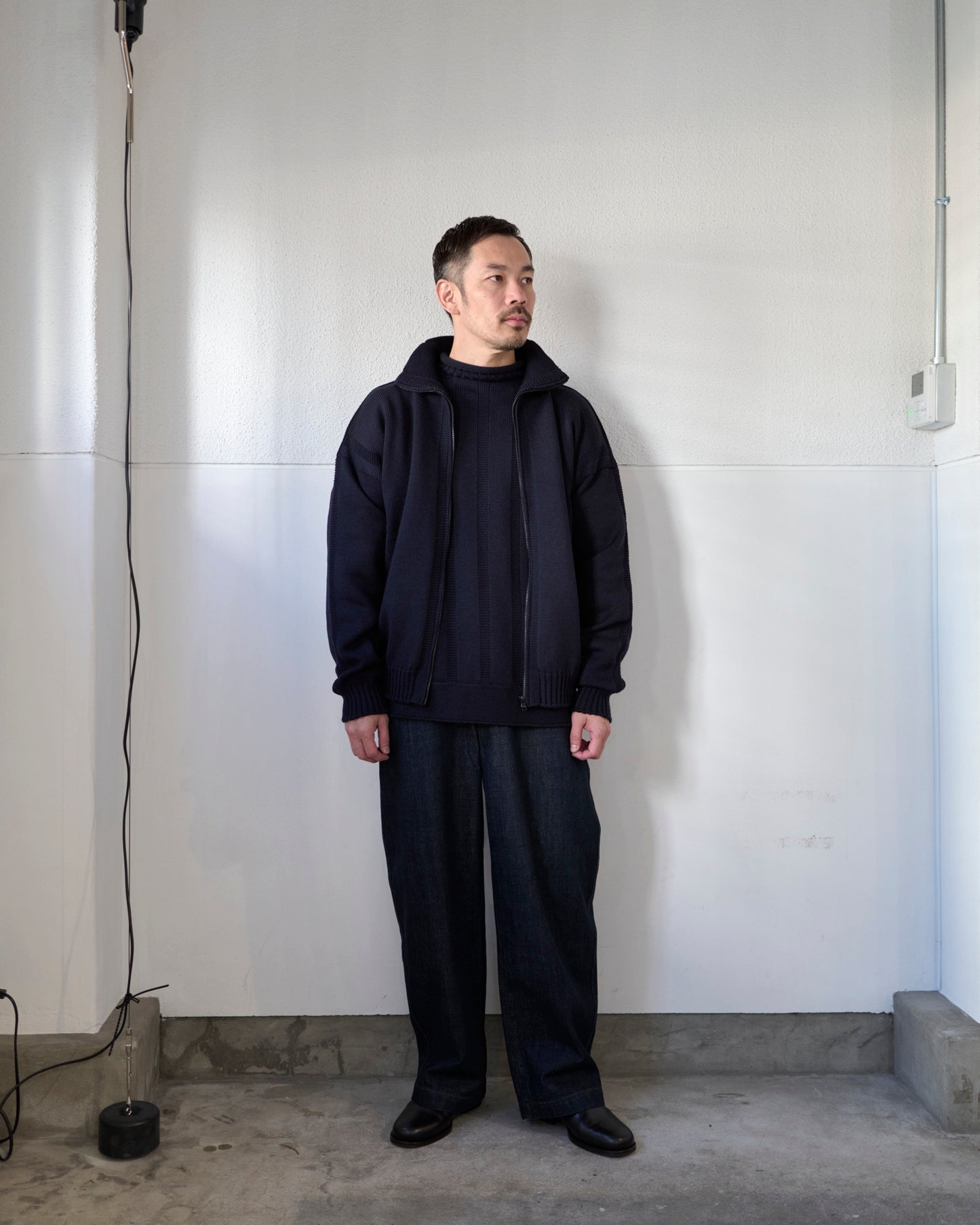 MERINO WOOL ZIP UP JUMPER