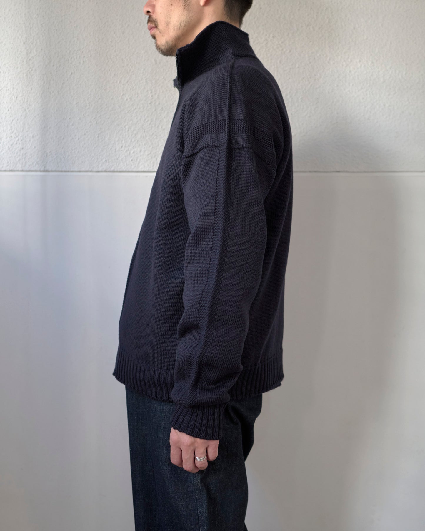 MERINO WOOL ZIP UP JUMPER