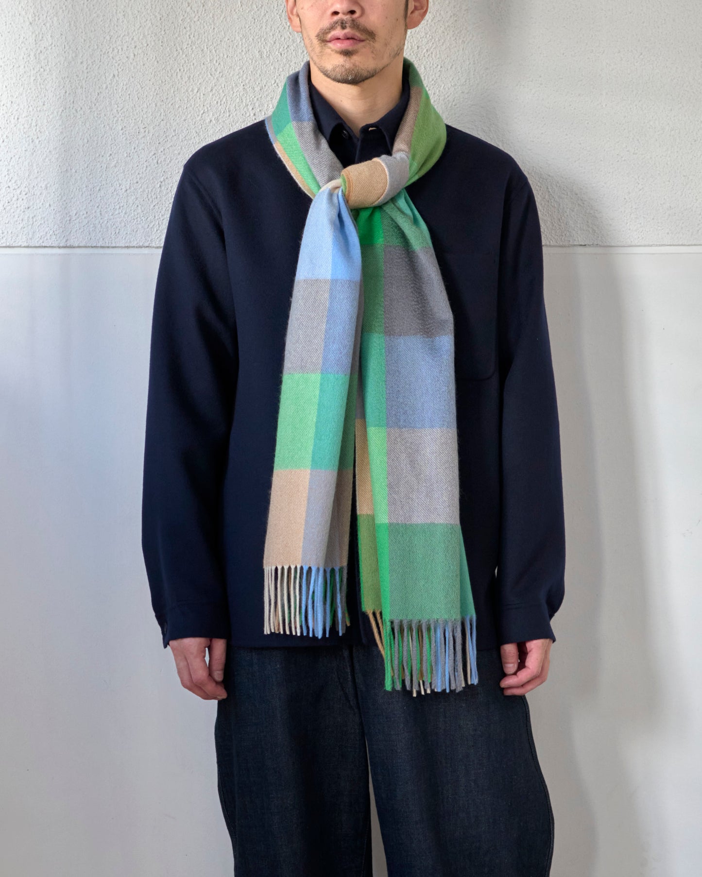 CASHMERE BLOCK CHECK STOLE