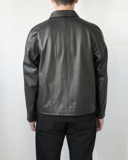 LEATHER ZIP-UP BLOUSON