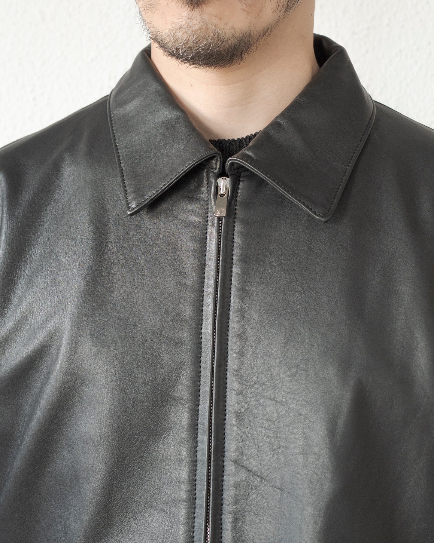 LEATHER ZIP-UP BLOUSON