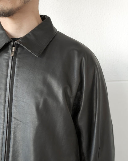 LEATHER ZIP-UP BLOUSON