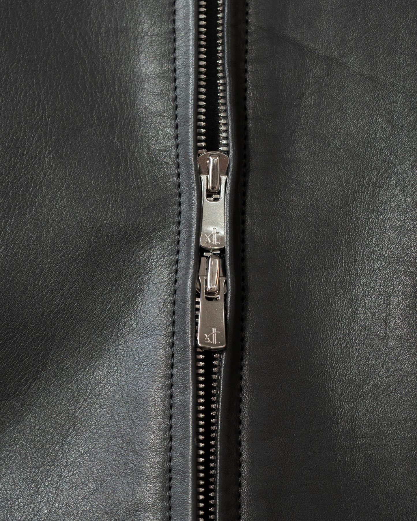 LEATHER ZIP-UP BLOUSON