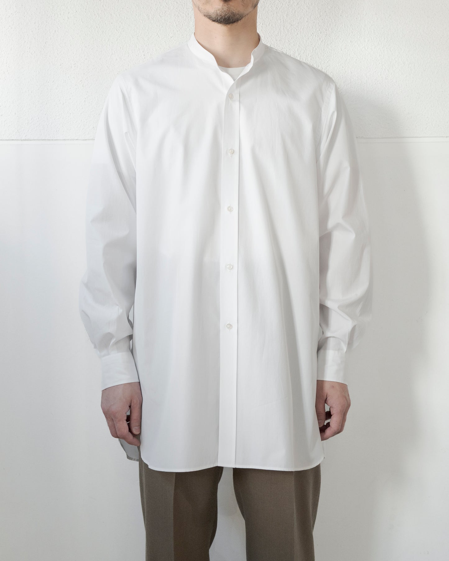ROB BAND COLLAR COTTON SHIRT