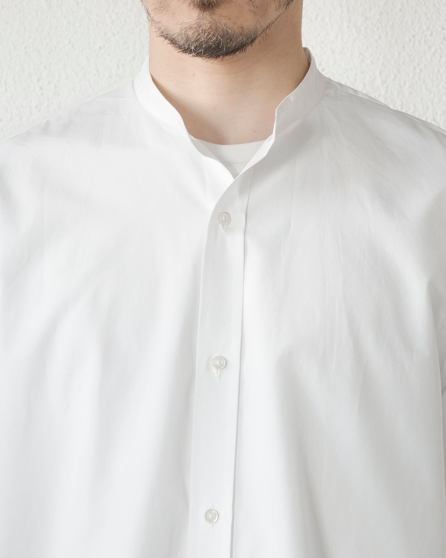 ROB BAND COLLAR COTTON SHIRT