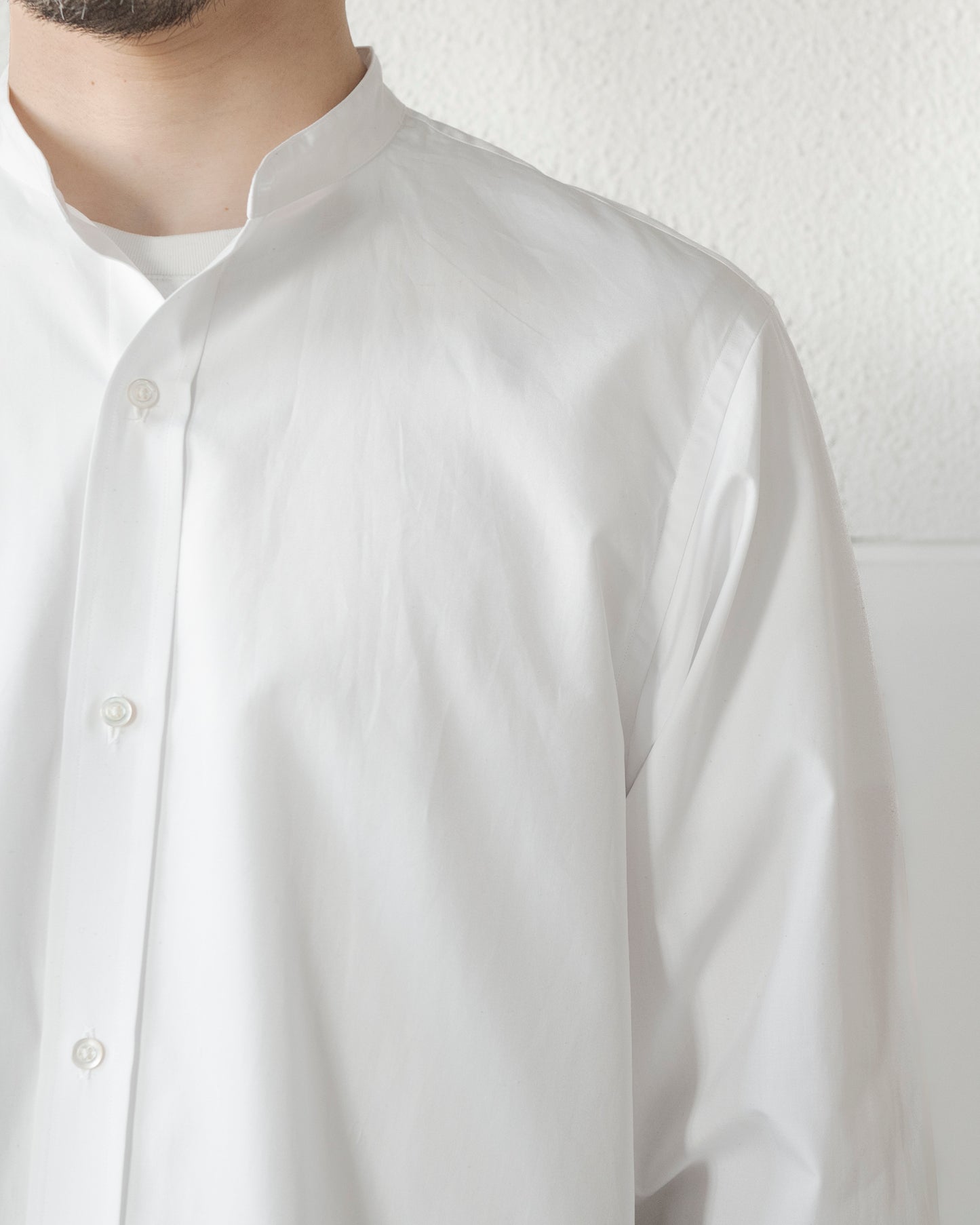ROB BAND COLLAR COTTON SHIRT