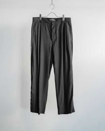 ROUGH SILK TWILL TWO PLEATS TROUSER