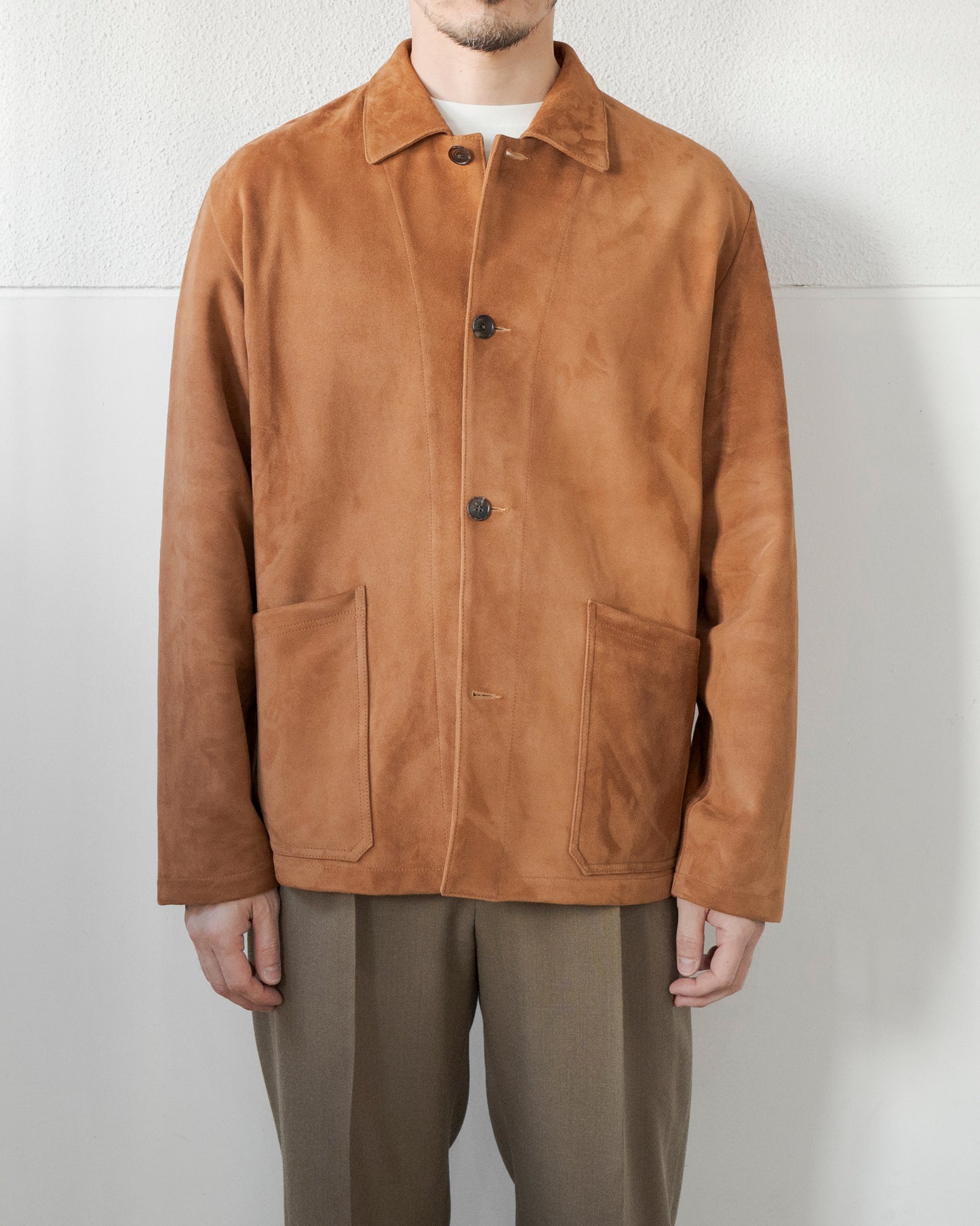 SUEDE CALL SHEEP LEATHER SHORT COAT