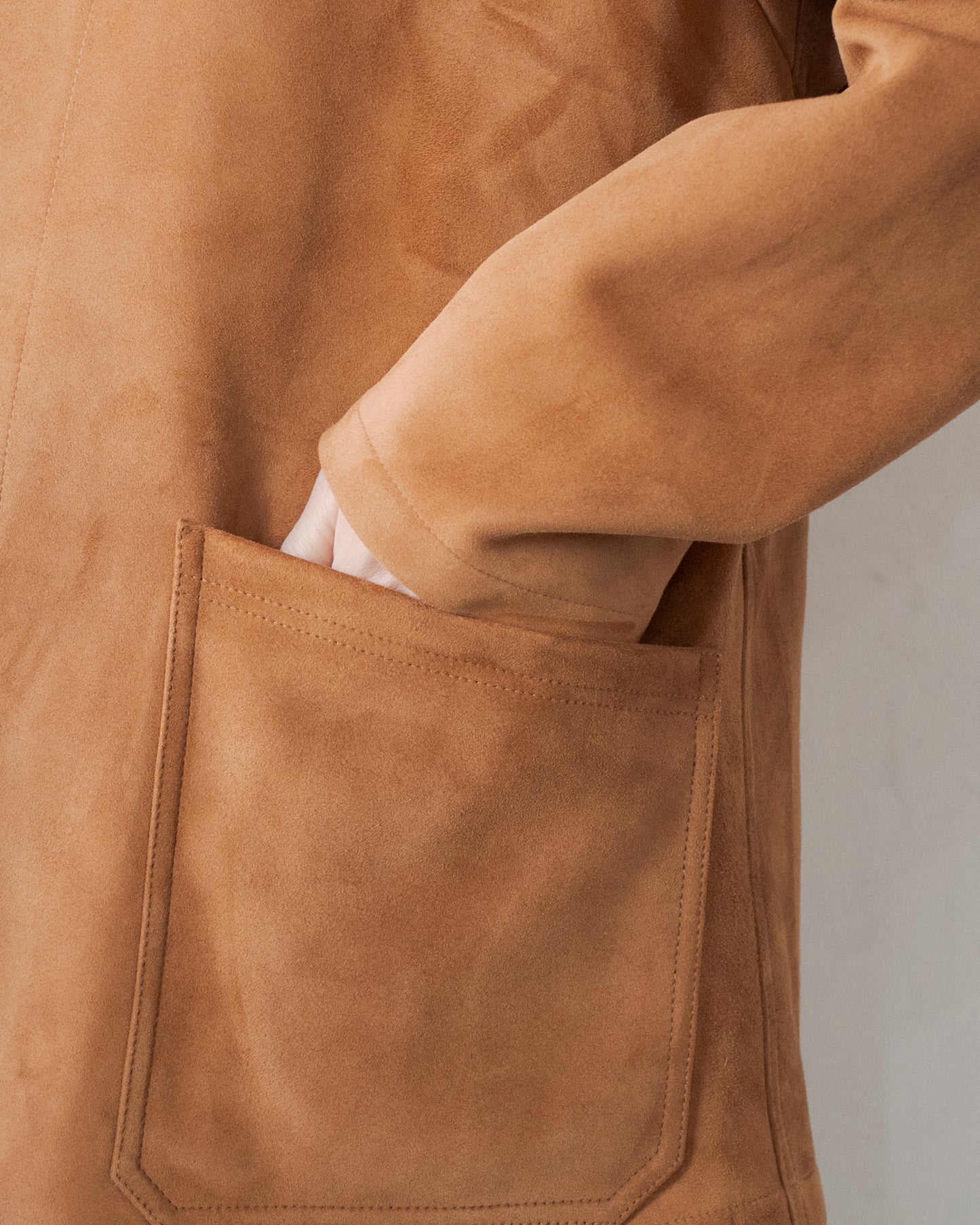 SUEDE CALL SHEEP LEATHER SHORT COAT