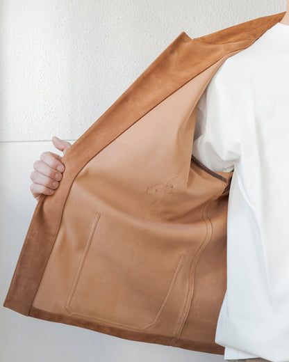 SUEDE CALL SHEEP LEATHER SHORT COAT