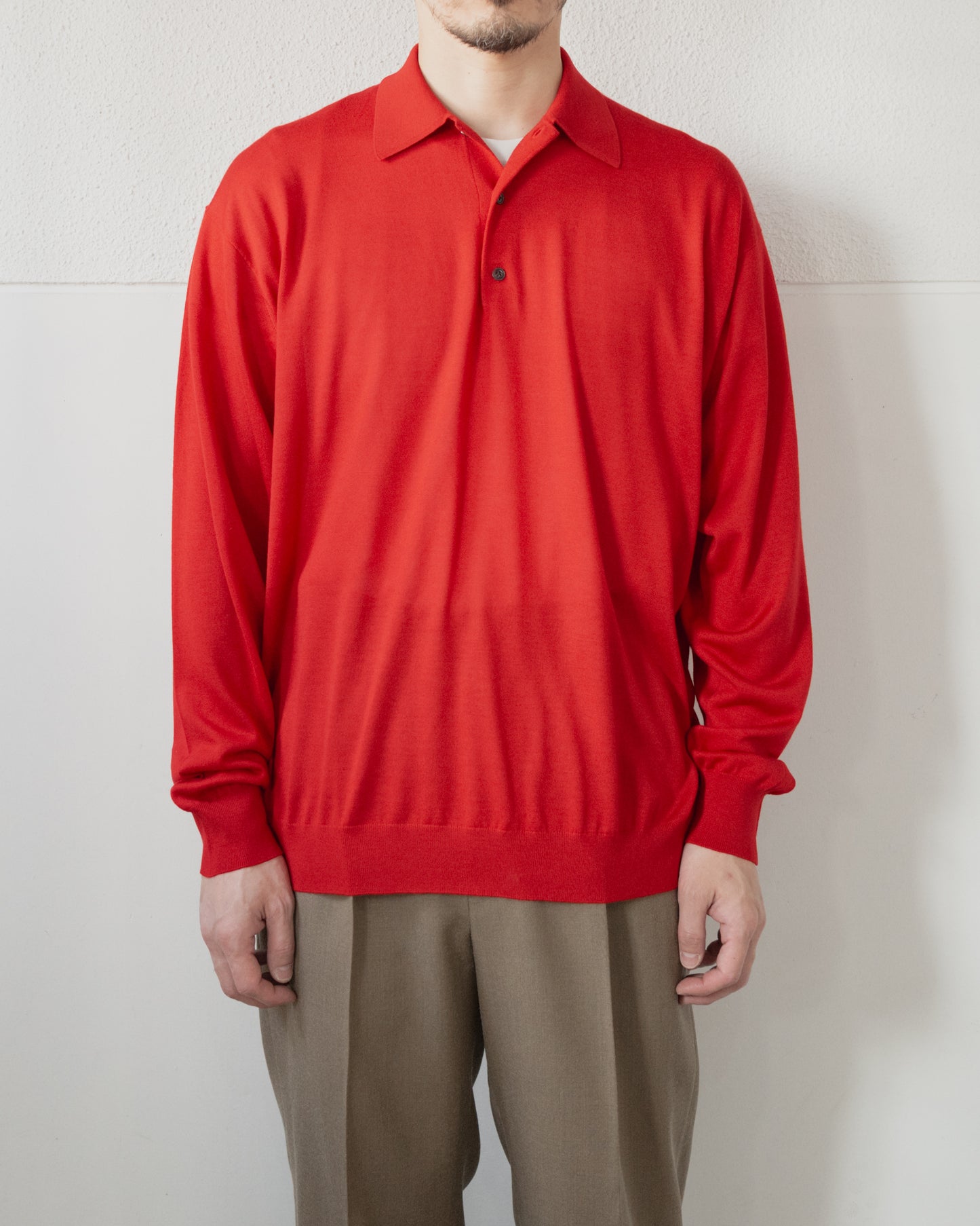 WOOL SILK CASHMERE KNIT POLO