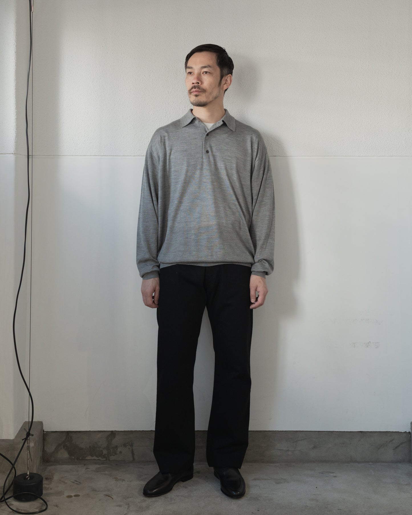 WOOL SILK CASHMERE KNIT POLO