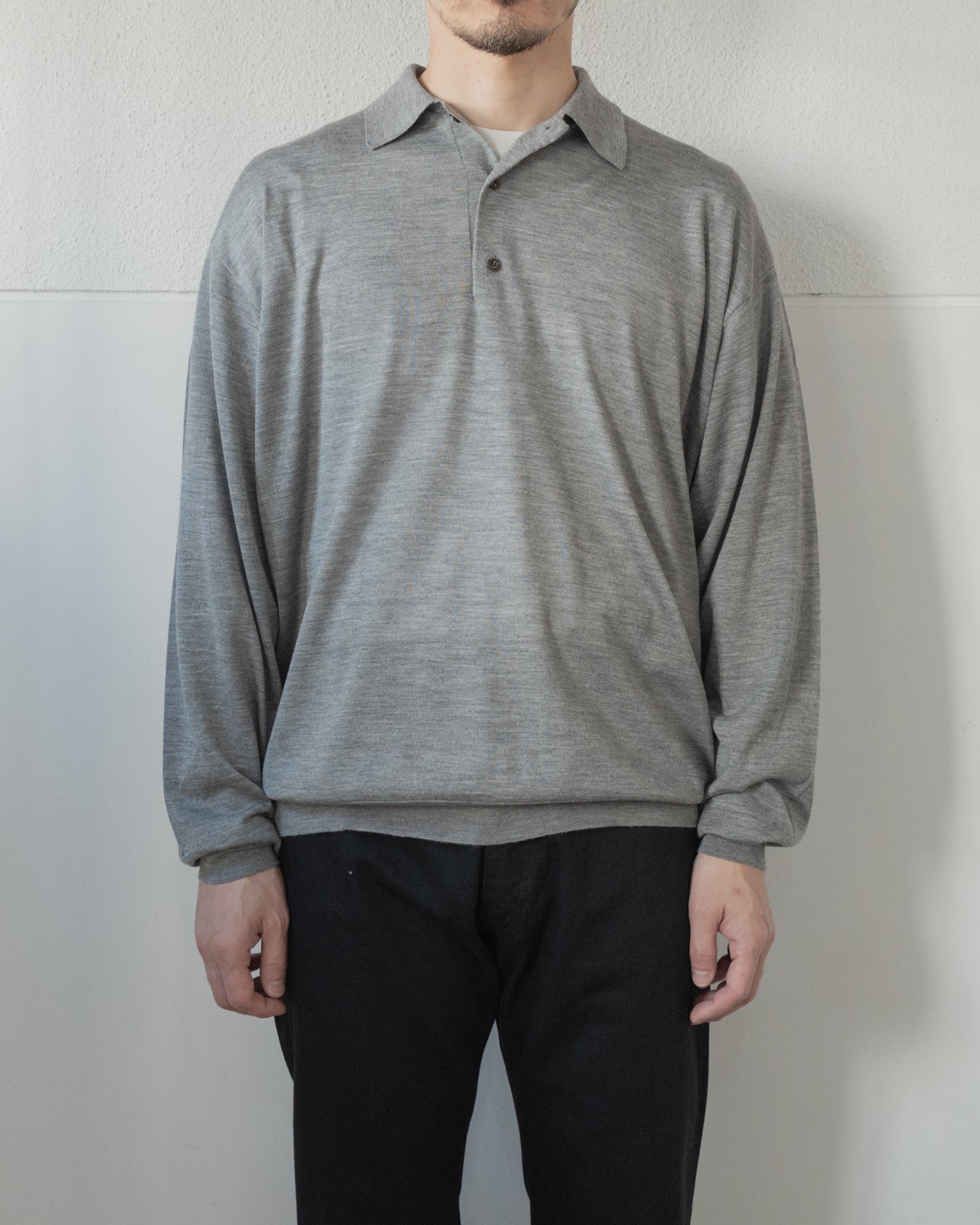 WOOL SILK CASHMERE KNIT POLO