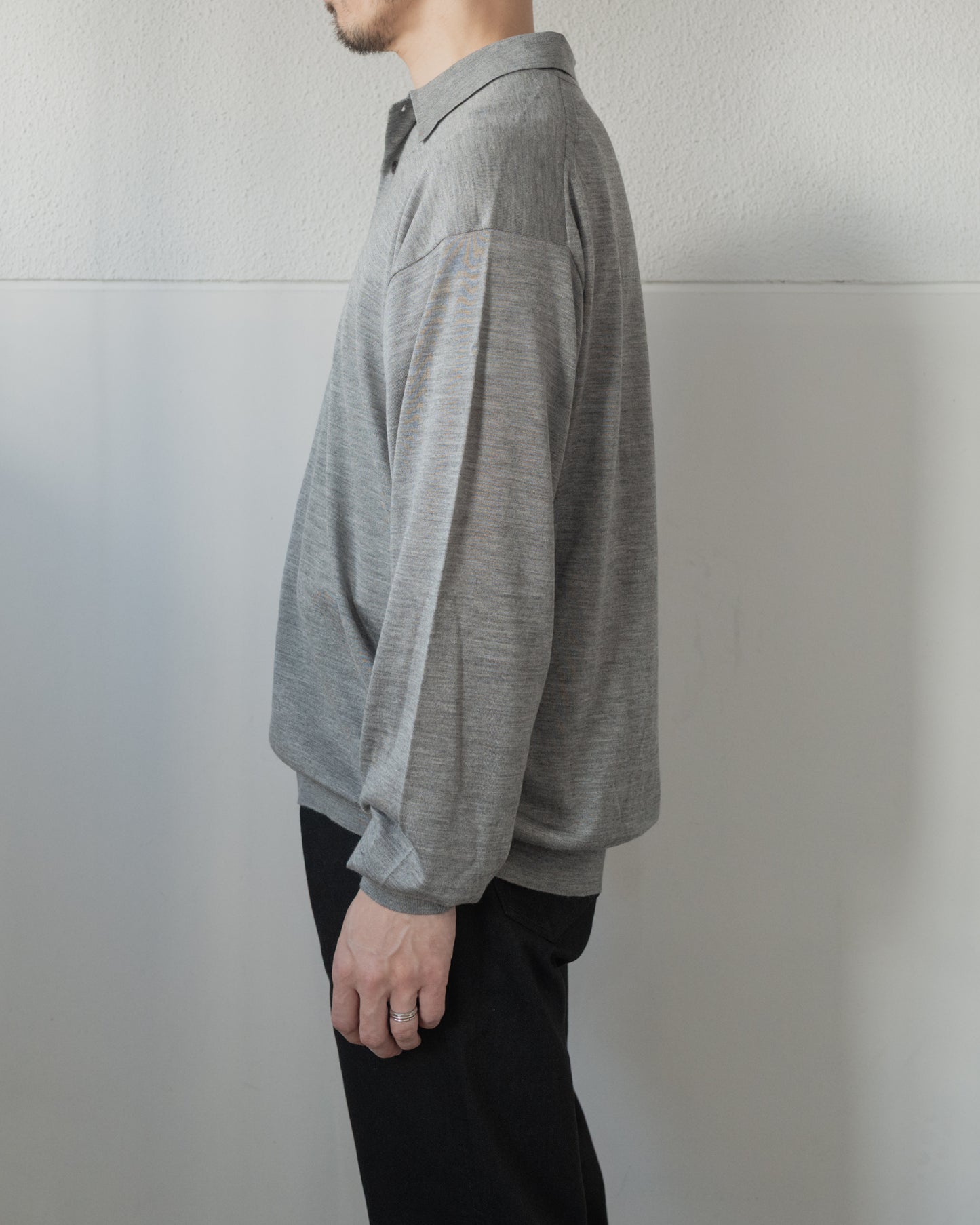 WOOL SILK CASHMERE KNIT POLO