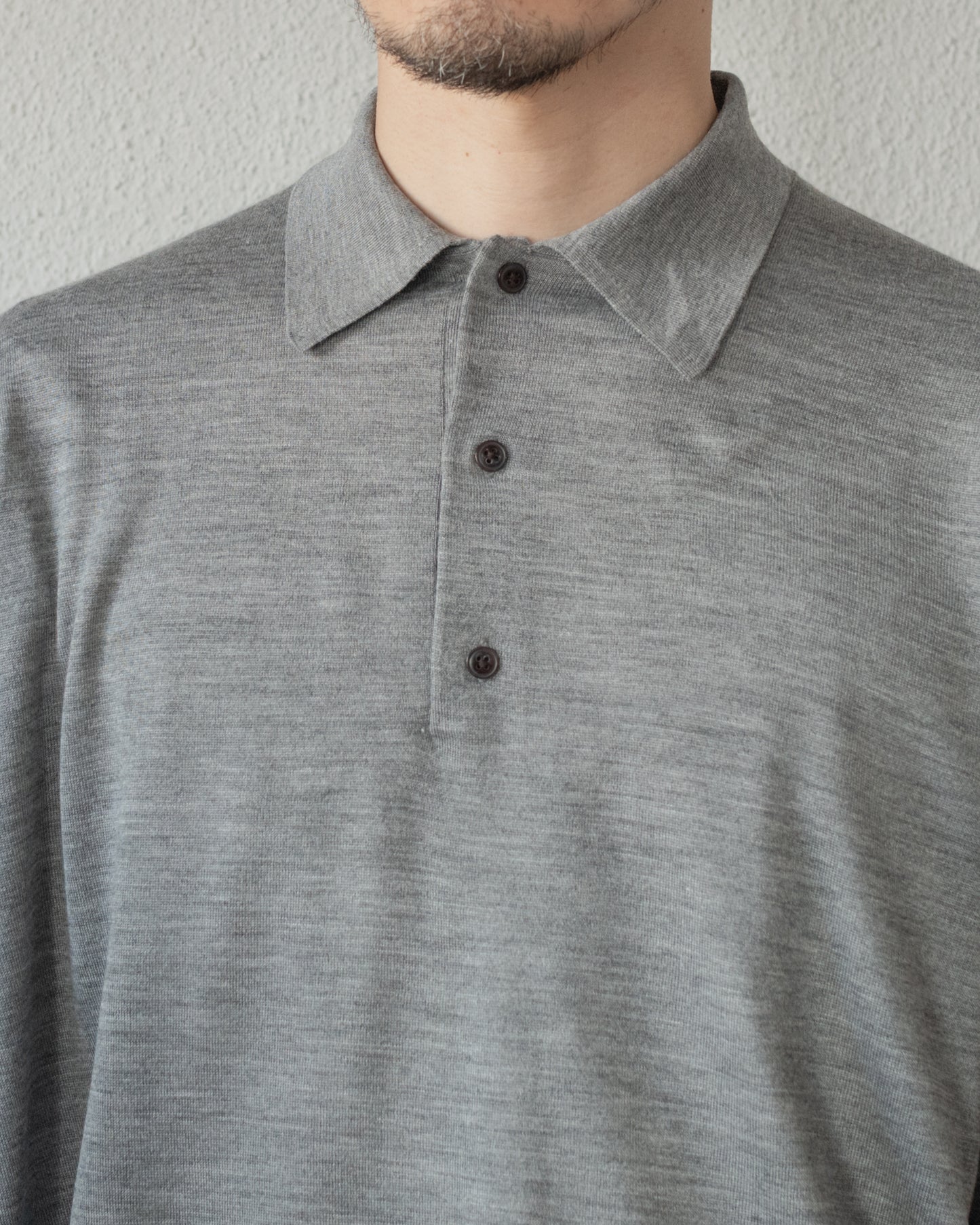 WOOL SILK CASHMERE KNIT POLO